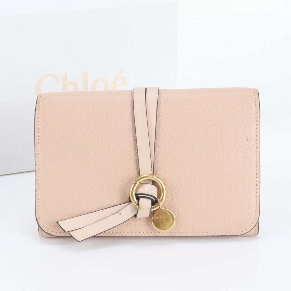 Chloé Chloe Hologram Sticker Alphabet Leather Tri-fold Wallet Compact for Women